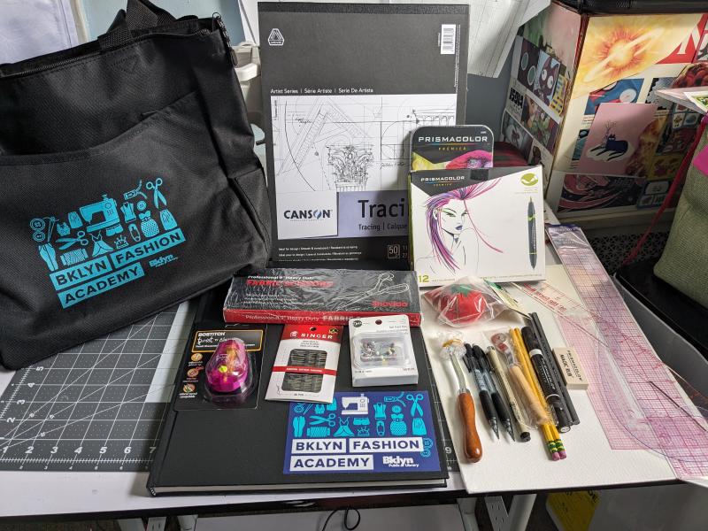 Tote Bag with Sewing Supplies 